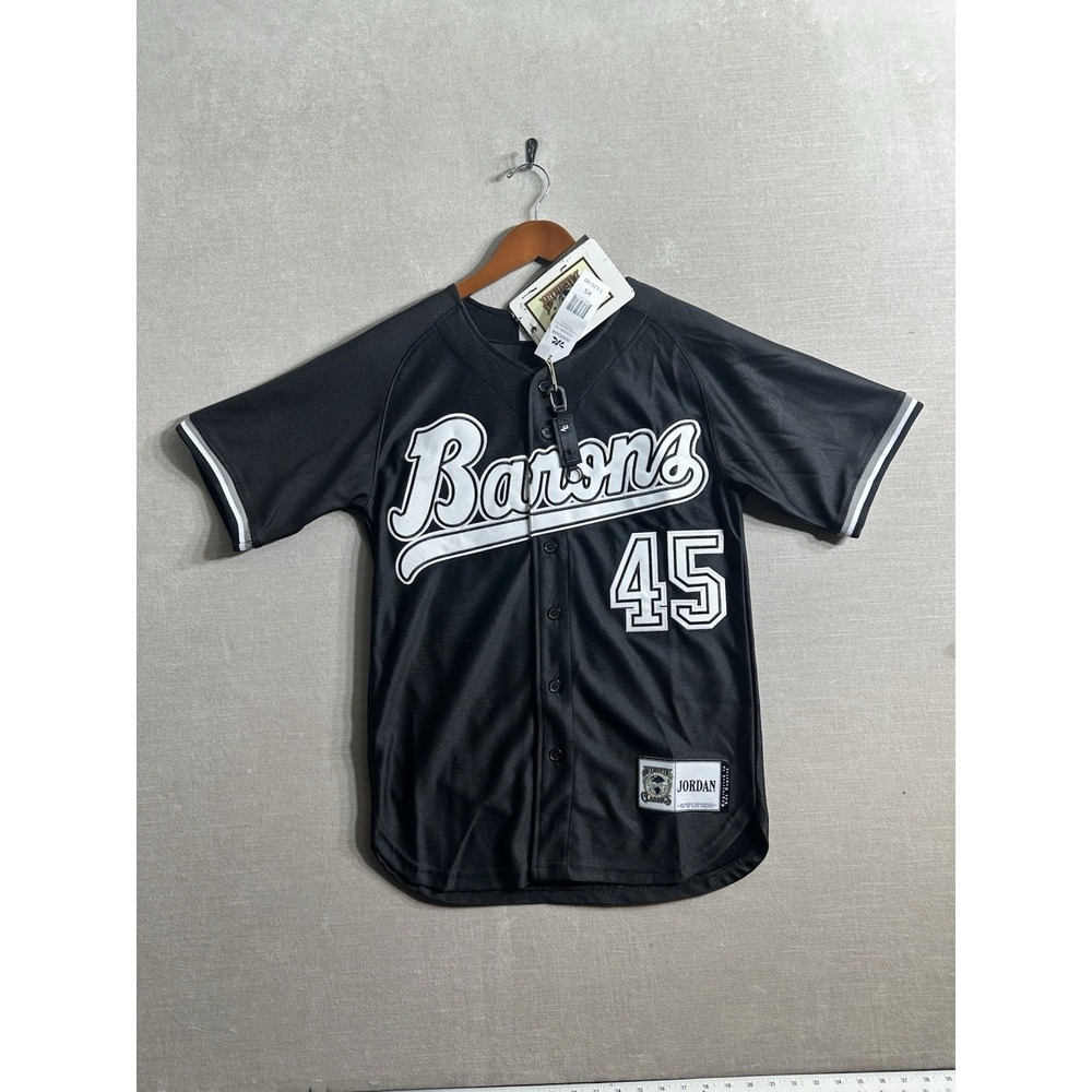 Authentic Classics Birmingham Barons Michael Jordan 45 Baseball Jersey Black XS